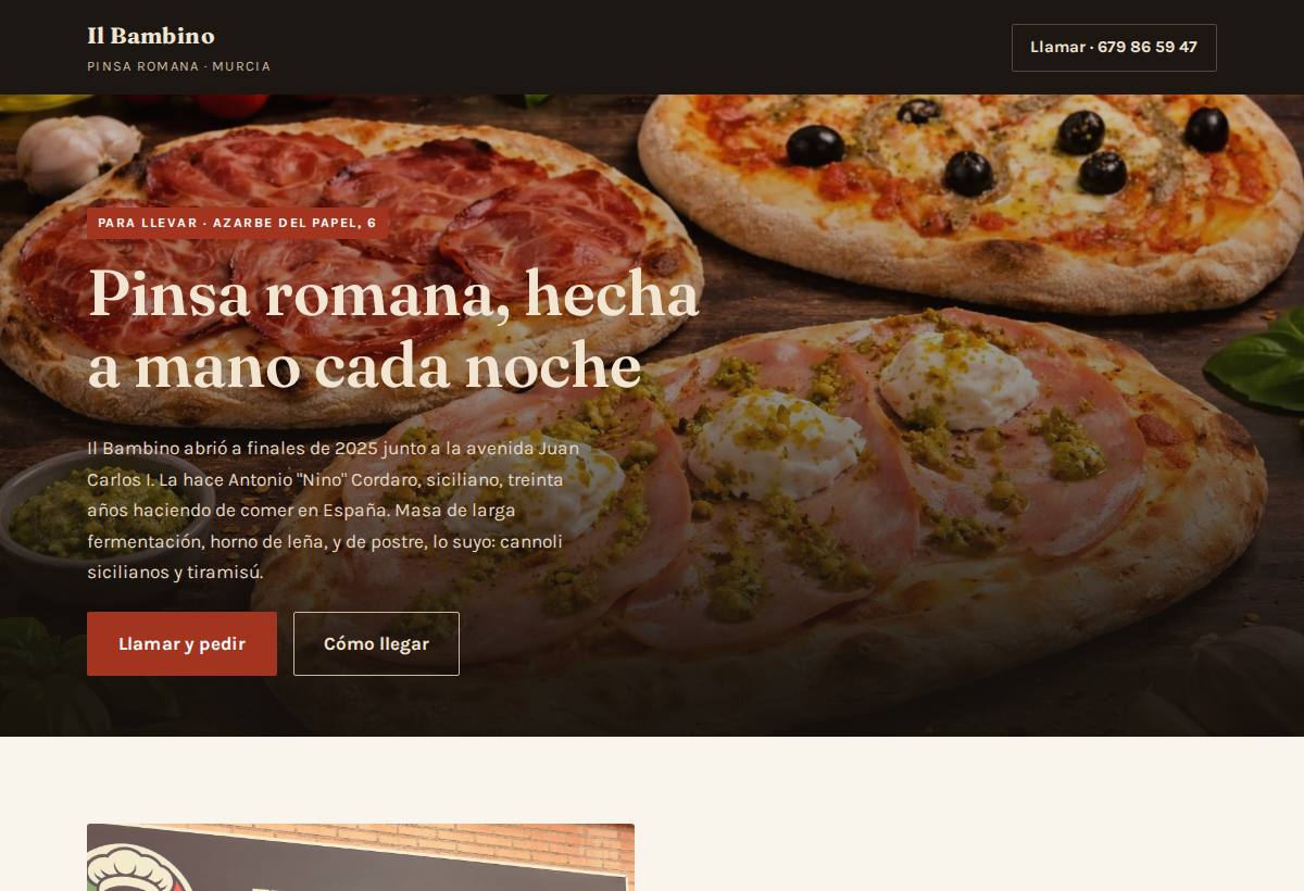 Portada de la web de Il Bambino